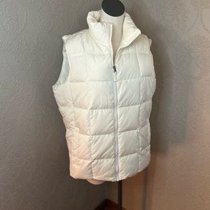 Land End Down puffer vest XL white great condition no flaws